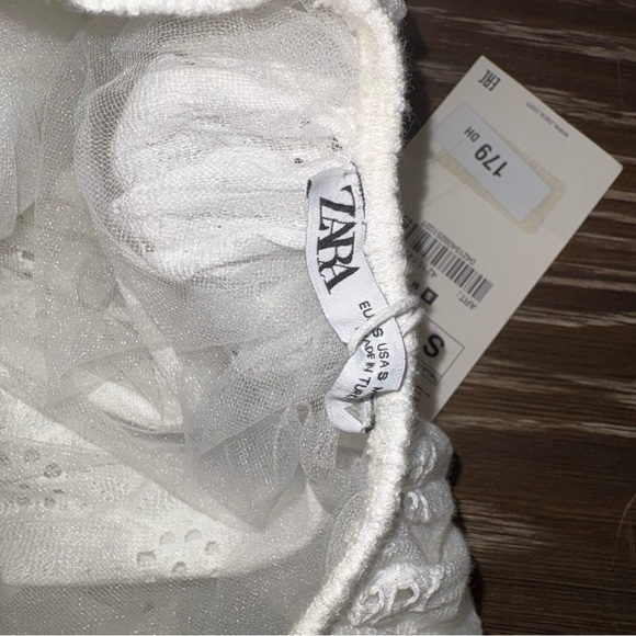 Zara White Eyelet Strap Dress - Picture 4 of 5